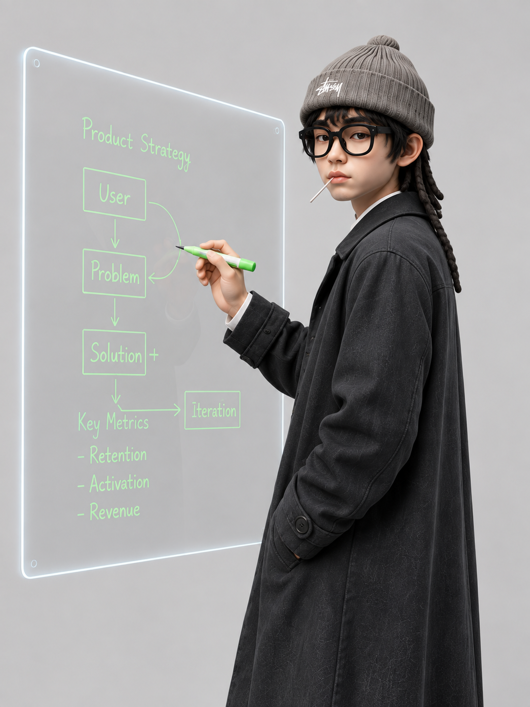 Zhaohao Zhang working with an AI strategy board